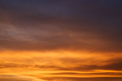 Low angle view of orange clouds in sky