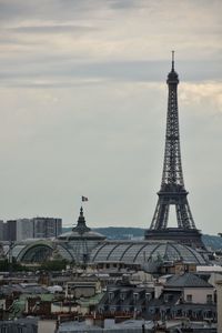 Eiffel tower with sky in background