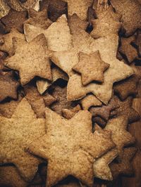 High angle view of cookies