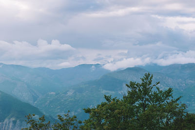 Scenic view of mountains against sky