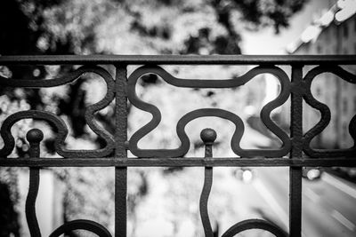 Close-up of metal fence