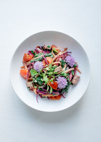 High angle view of food in plate