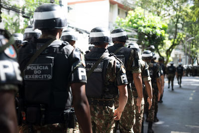 Military police soldiers are seen during the brazilian independence day parade 