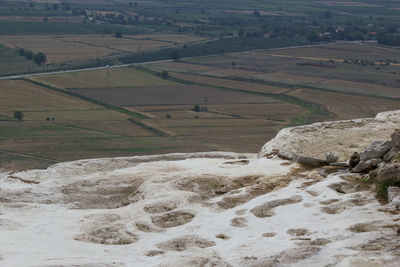 High angle view of agricultural field