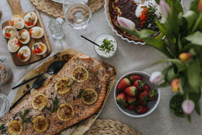 Table set for easter meal