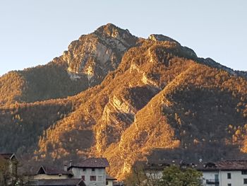 Scenic view of mountains against clear sky