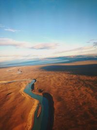 Aerial view of patagonian desert