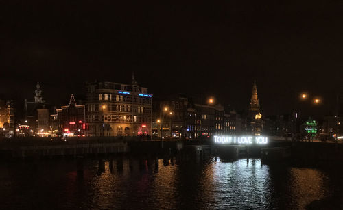 Illuminated city at night