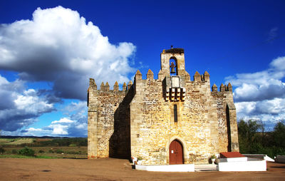 Exterior of historic building against sky