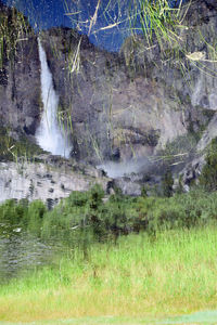 Scenic view of waterfall