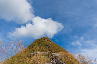 Low angle view of mountain against sky