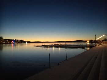 Scenic view of sea against sky at night