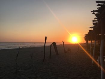 Scenic view of sea at sunset