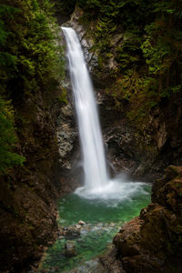 Scenic view of waterfall