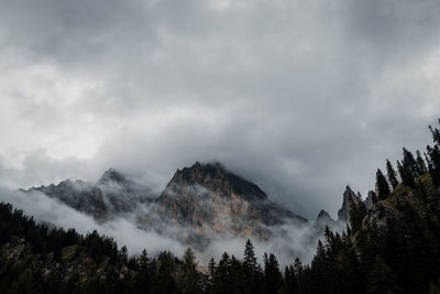 Low angle view of mountains against sky