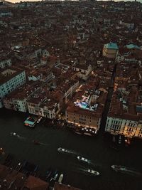 High angle view of city street