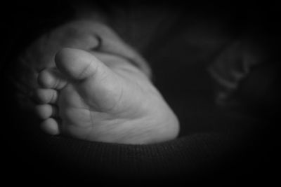 Low section of baby sleeping