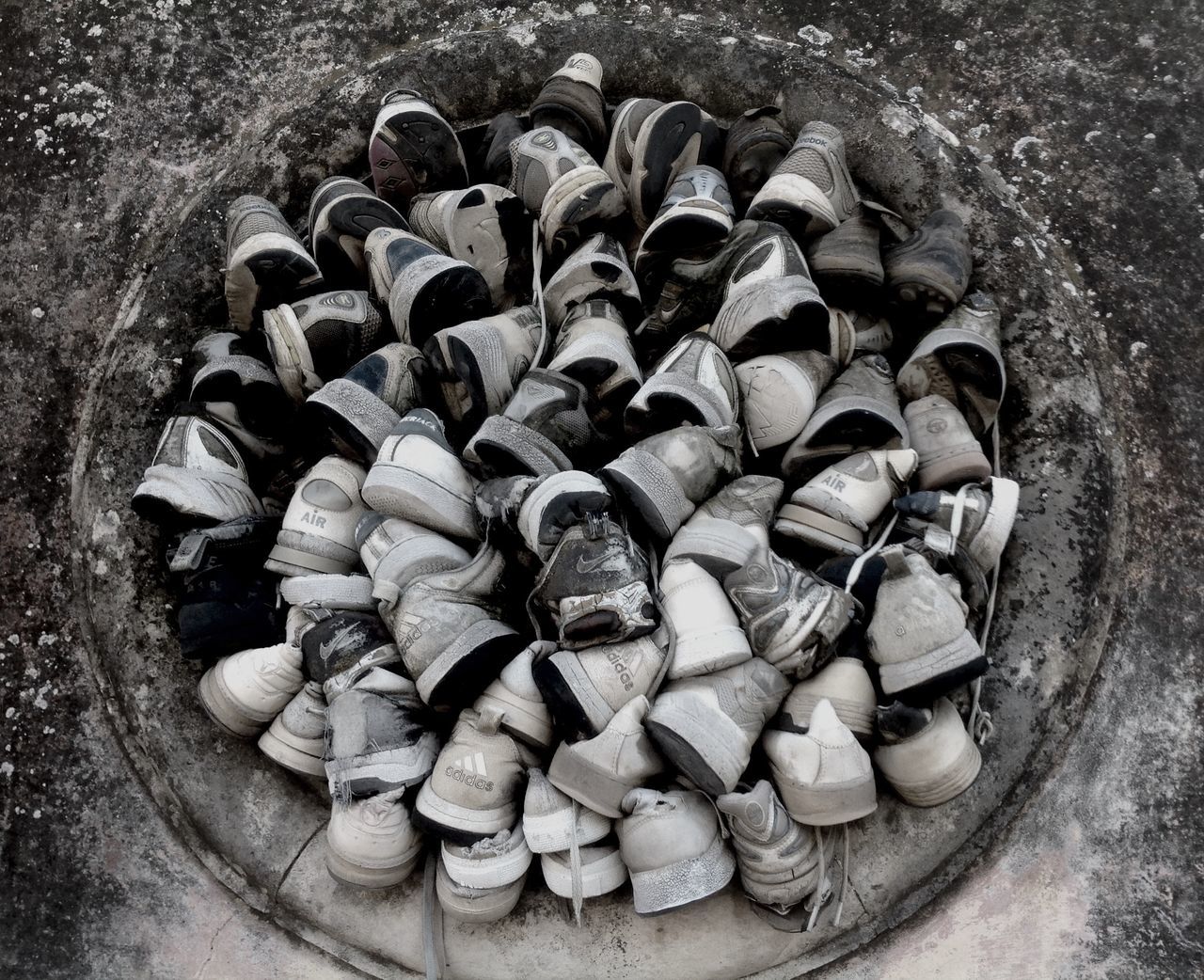 large group of objects, abundance, high angle view, stack, still life, firewood, log, wood - material, stone - object, close-up, deforestation, lumber industry, directly above, heap, food and drink, pebble, no people, circle, arrangement, shape