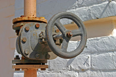 Close-up of old machine part