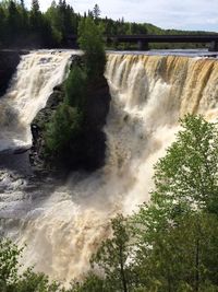 Scenic view of waterfall