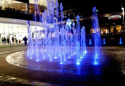 Illuminated city at night