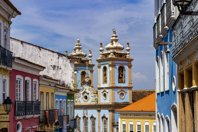 Historic colorful buildings and baroque churches in the famous pelourinho, salvador, bahia