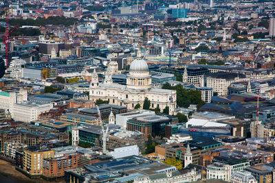 High angle view of city