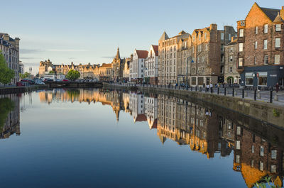 Reflection of buildings in city