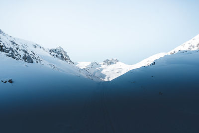 Snow covered mountain against sky