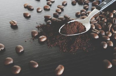 High angle view of chocolate on table