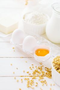 Close-up of breakfast on table