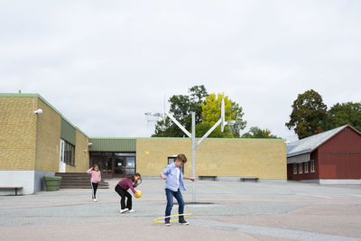 Children playing on school yard