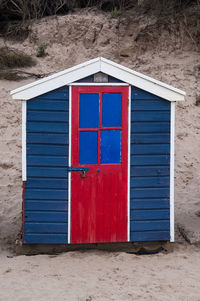 Closed door of building