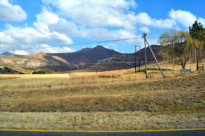 View of landscape against cloudy sky