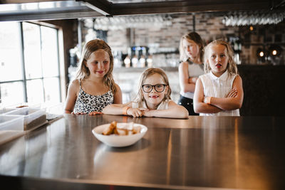 Girls in restaurant