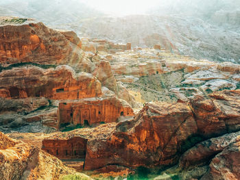 Aerial view of rock formations