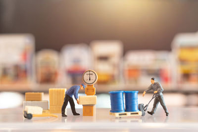 Close-up of toy on table