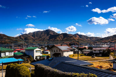 High angle view of townscape against sky