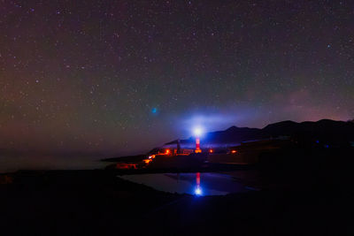 Illuminated city at night