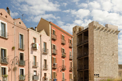 Low angle view of buildings against sky