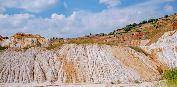 Old abandoned clay quarry, kaolin quarry in vetovo village area, bulgaria