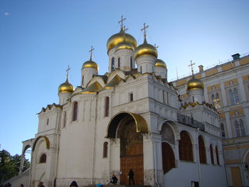 Low angle view of building against clear sky