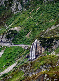Scenic view of waterfall