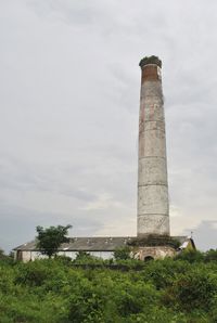 Low angle view of tower against sky