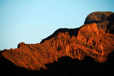 Low angle view of rocky mountains