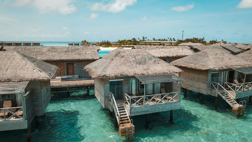 Overwater bungalow in maldives islands