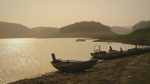 View of boats in sea