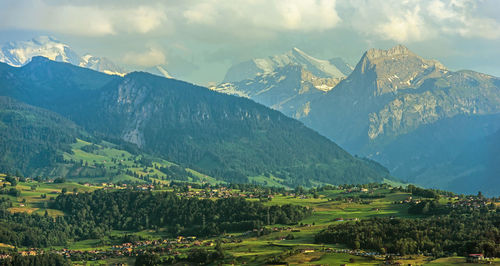 Scenic view of mountains against sky