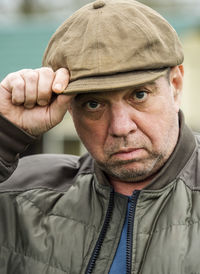 Close-up portrait of man wearing mask