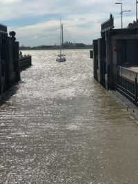 Scenic view of river against sky